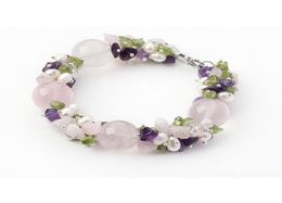 Chunky Big FreshWater Natural stone for women Bracelet Handmade Statement bohemian Pearl Jewellery offer Drop3572742