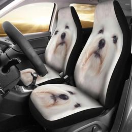 Car Seat Covers Coton De Tulear Dog Print Set 2 Pc Accessories Cover