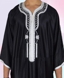 Ethnic Clothing Muslim Man Kaftan Moroccan Men Jalabiya Dubai Jubba Thobe Cotton Long Shirt Casual Youth Black Robe Arab Clothes Ps Size2289201