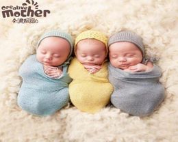 Baby Pography Props blankets Infant Newborn Cotton Stretch Knit wrapping blanket Swaddling Nursery Bedding Sleepsacks Scarves6915199