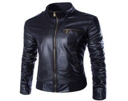 Whole New PU Leather Jacket Men Blouson Moto Cuir Mens Windproof Motorcycle Biker Jacket Jaqueta de Couro Veste Cuir Homme Y09744146