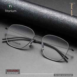 Sunglasses Frames Nordic Minimalist Style Ultra-Light Titanium Wire Large Size Frame For Men Women Eyelasses Screwless Design Modle 5505