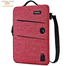 Other Computer Accessories DOMISO 11 13 14 15.6 17.3 Inch Waterproof Laptop Bag Polyester with USB Charging Port Headphone Hole Mutil-use Laptop sleeve Y240418