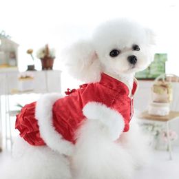 Dog Apparel Fashionable Attire Coil Buttons Half Oblique Skirt Soft Breathable Pet Clothing For Autumn Winter Teddy Dogs