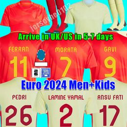 2024 Spain Soccer Jersey Euro Cup PEDRI LAMINE YAMAL RODRIGO PINO MERINO SERGI M.ASENSIO FERRAN REDONDO national team Men Kids kit Football Shirt suit