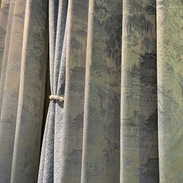 Curtain Jacquard Vertical For Living Dining Room Bedroom Windows Blackout Backdrop Modern Simple Stitching Elegant Curtains