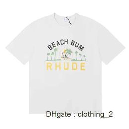 Summer Collection Rhude Tshirt Oversize Heavy Fabric Couple Dress Top Quality t Shirt RDQO