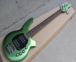 Factory Custom 4 Strings Metal Green Electric Bass with Black PickguardChrome HardwaresRosewood FretboardCan be Customized8638902