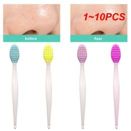 Cleansers 1~10PCS Beauty Skin Care Wash Face Silicone Brush Exfoliating Nose Clean Blackhead Removal Brush Tool With Replacement head