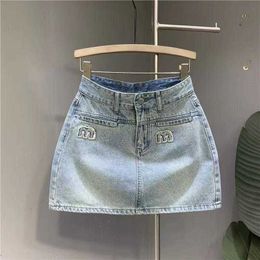 Gonna in denim Designer Gonne da donna con mini gonna a vita alta con cintura per donna estate coreane jeans jeans ladies blu streetwear harajuku vintage