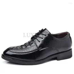 Casual Shoes Luxury Men's Business Dress Leather Crocodile Formal For Men Lace Up Office Oxford Wedding