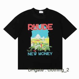 rhude shirt designer t mens shirts graphic tee womens tshirts of leisure Fashion Loose short sleeve with a variety designs optional OZV8