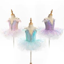 Children Ballet Skirt GirlPop Sequin PrincessDress Ballet TutuPerformance Clothes KidsGirlsContemporary Dance Costumes 240411