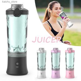 Juicers Portable Electric Juicer Fruit Mixers 600ML Blender With USB Rechargeable Smoothie Mini Blender Multifunction Machine Kitchen Y240418