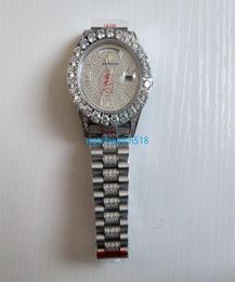 Original Box Mens Watch 43MM 228349 116300 Full Iced Full VS Bigger Roman Diamond Watch Automatic Movement Mechanical Sapphire Wri4090434
