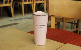 water bottle Starbucks 1971 stainless steel coffee cup pink white green 16oz Outdoor sport Accompanying Tumbler Desktop mug Best quality L48