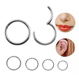 1PC Steel Tornito Nose Clicker 16G 18G Septum Piercing Ear Cartilage Pircing Earring Helix Cliker Ring 240407