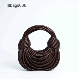 Round Totes Small Handbags Handbag Cattle Knot Botteega Noodle Double Venata Hand Knitted 2024 Designer Lady Womens Bag Purse Bags Leather Brand 66IB