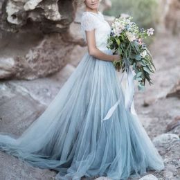 Dresses Long Sweep Train Wedding Tulle Skirts Custom Made Long Urban Fairy Tale Skirts For Bridal Vintage Wedding Skirts