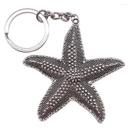 Keychains 1pcs Big Starfish Key Chain Accessories For Women Jewellery Materials Crafts Ring Size 28mm