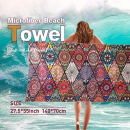 1 Pc Boho Sandproof Absorbent Microfiber Beach Towel - Lightweight Quick Drying for Swimming Camping Yoga and Beach Outdoor 240415