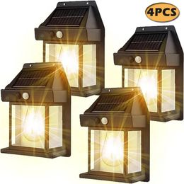 Outdoor Solar Wall Lamp Waterproof Tungsten Filament Induction Household Garden Light Villa Lighting Night 240411