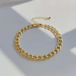 Charm Bracelets KKBEAD Cuban Chain Jewellery For Women Unfade Copper Gold Plated Chains Pulseras Mujer Moda 2024 Drop