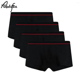 Underpants 4Pcs/lot Fashion Sexy Men Underwear Boxer Breathable Mesh Shorts Male Cueca Man Panties Mens Trunks 3XL