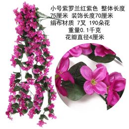 Decorative Flowers Violet Artificial Flower Decoration Simulation Wedding Wall Hanging Basket Orchid Silk Vine Valentine's Day