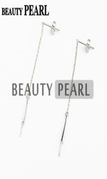 HOPEARL Jewellery Pearl Drop Earring Settings 925 Sterling Silver Dangle Chain Earrings Blanks 3 Pairs225y2814975