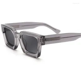 Sunglasses Retro Large Frame Texture Plate Personalized Design Men And Women Simple Trendy Thick Leg Sunglasses1439S