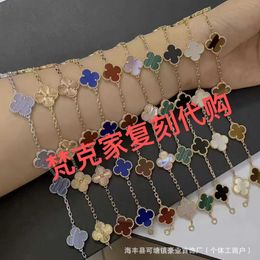 Brand charm Van V Gold High Edition Four Leaf Grass Bracelet with Precision Matching Plate Thick True Electroplating With logo