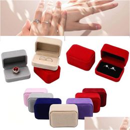 Jewellery Boxes Veet Ring Box Double Storage Earrings Organiser Holder Gift Package For Engagement Wedding Drop Delivery Packin Dhgarden Dhskb