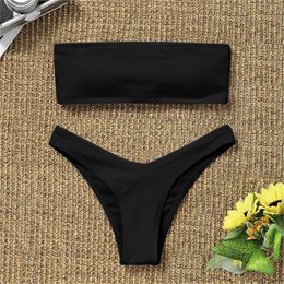 Women's Swimwear Sexy Tube Top Bow Split Bikini Swimsuit Swim Trunks Swimming Suit For Beach Outlet 2024 Beachwear