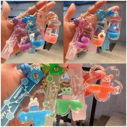 Creative New Product Cute Dog Frog Oil in Liquid Drifting Bottle Keychain Female Cute Rabbit Cartoon Gift Jewellery