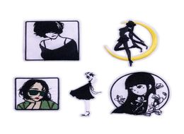 Punk Girl Appliques Patches Stickers Shirt Bag Clothing Badges Iron On Patch Tshirt Appliques Diy Clothes Accessories9017003