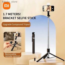 Selfie Monopods Extendable Cell Phone Selfie Stick 17M with Wireless Remote Mobile Phone Tripod 360 Rotation for IPhone Samsung Android Y240418 Y2DWZZ