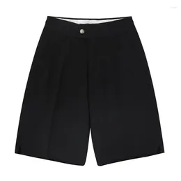 Men's Shorts Summer Suit Men Fashion Business Dress Streetwear Loose British Style Black Formal