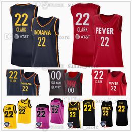 2024 Draught Pick No.1 Women 22 Caitlin Clark Basketball Jerseys 2024 Final Four Black Pink Yellow White Navy Red Lady Men Youth Kids Girls Boys