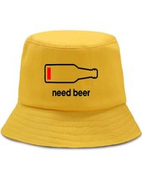 Wide Brim Hats Need Beer Harajuku Hip Hop Bucket Hat Fashion Funny Fishing Men Women Sun Shade Casual Outdoor Fisherman4173763