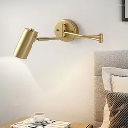 Wall Lamp Nordic Creative LED Bedroom Bedside Living Room Background Folding Rocker Long Pole Reading