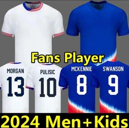 USAS Soccer Jersey 2024 2025 Copa America USWNT Kids Kit USMNT 24/25 Home Away Football Shirt National Set Uniform Player Version