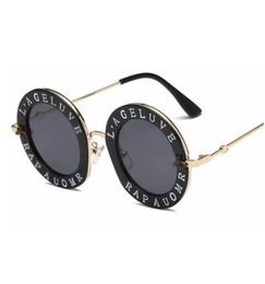 Trending products Bee designer luxury women sunglasses pink fashion round letter pattern vintage retro metal frame sunglasses wome7498634