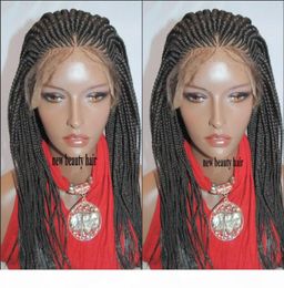 180density Handmade lace frontal cornrow wig africa american women style Box Braid wig Crochet Braids lace front wig with baby hai6821316