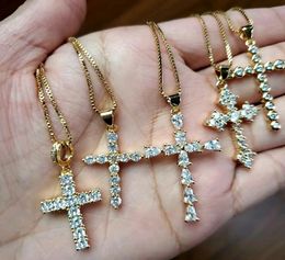 NS1082 High Quality Diamond Christian Religion Jewellery Gold Plated Stainless Steel Chain CZ Micro Pave Pendant Necklace8548042