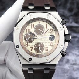 Designer Watch Luxury Automatic Mechanical Watches Series 26470st Mens Ivory White Cheque Dial Movement Wristwatch