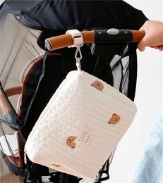 Bags Baby Care Diaper Bag Cotton Mommy Hand Bags Embroidery Cute Baby Diaper Organiser Reusable Nappies Stroller Diaper Caddy Wet Bag