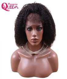 Mongolisch Afro Kinky Curly Perücke Spitze Front Vrigin menschliches Haar Perücken natürliche Linie mit Babyhaaren für schwarze Frauen träumen Queen6314759