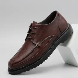 Casual Shoes Leather Men Lace Up Oxfords Outdoor Luxury Trendy Man Office Formal Italian Business For