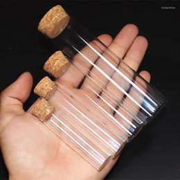 Storage Bottles Flat Tube Cork 30 120mm High Temperature Resistant Thick Glass 60ml High-quality